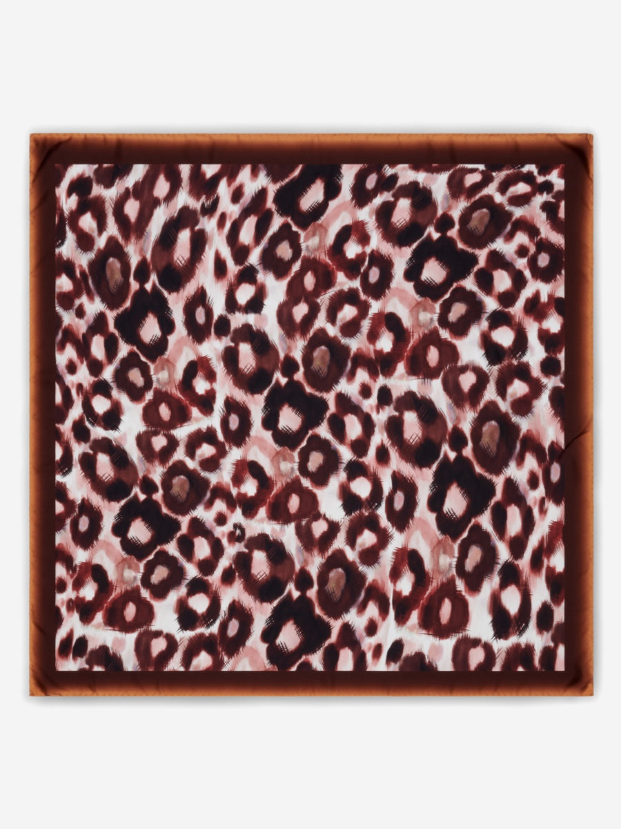 Bruna (brown/orange)- Soft and lightweight Italian foulard from pure silk - Glamourous Grace