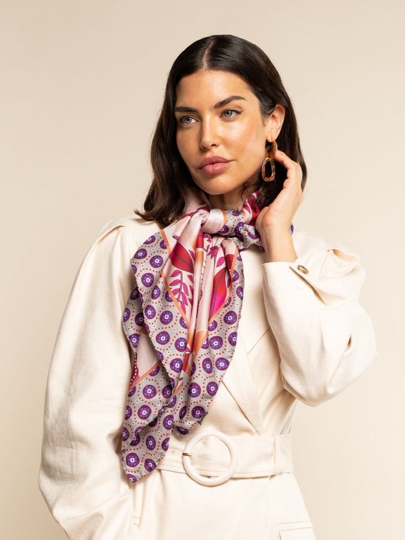 Bruna (pink)- Soft and lightweight Italian foulard from pure silk - Glamourous Grace