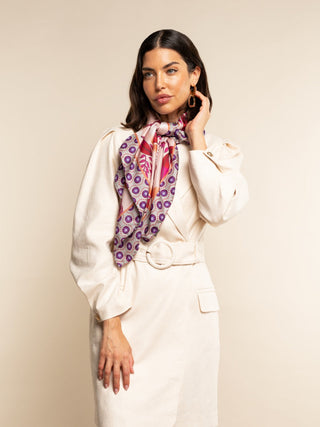 Bruna (pink)- Soft and lightweight Italian foulard from pure silk - Glamourous Grace