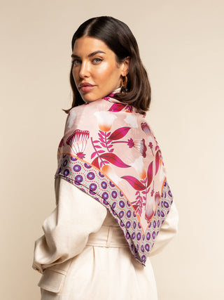 Bruna (pink)- Soft and lightweight Italian foulard from pure silk - Glamourous Grace