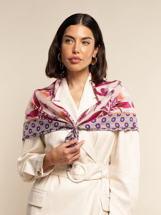 Bruna (pink)- Soft and lightweight Italian foulard from pure silk - Glamourous Grace