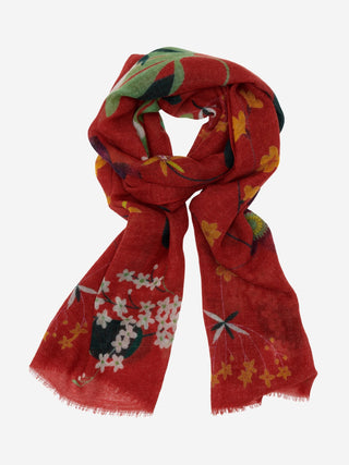 Evelina (red) - Soft and lightweight Italian scarf from premium wool - Glamourous Grace