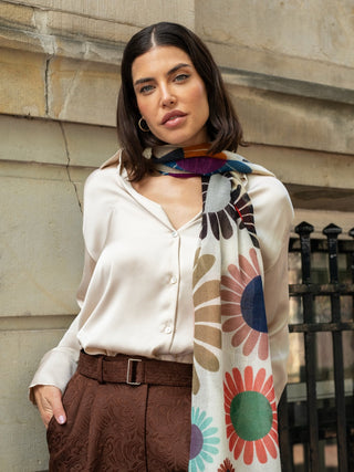Evelina (yellow) - Soft and lightweight Italian scarf from premium wool - Glamourous Grace