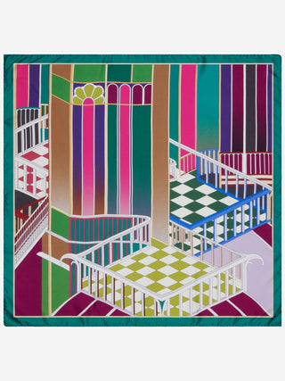 Fiorella (green) - Soft and lightweight Italian foulard from pure silk - Glamourous Grace
