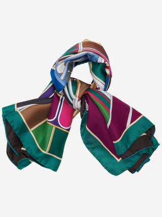 Fiorella (green) - Soft and lightweight Italian foulard from pure silk - Glamourous Grace