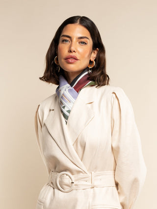 Fiorella (red/blue) - Soft and lightweight Italian foulard from pure silk - Glamourous Grace