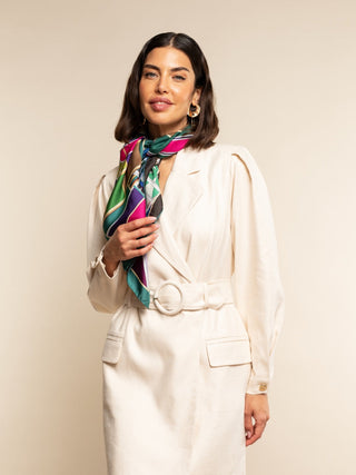 Fiorella (green) - Soft and lightweight Italian foulard from pure silk - Glamourous Grace