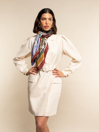 Fiorella (red/blue) - Soft and lightweight Italian foulard from pure silk - Glamourous Grace