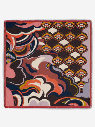 Giorgia (green/pink) - Italian soft and lightweight foulard made from pure silk - Glamourous Grace