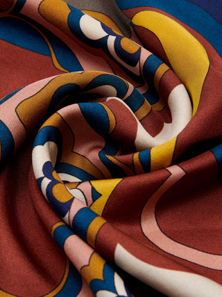 Giorgia (blue/red) - Italian soft and lightweight foulard made from pure silk - Glamourous Grace