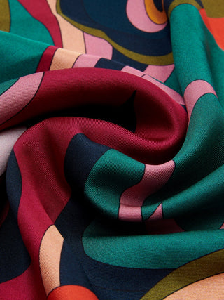 Giorgia (green/pink) - Italian soft and lightweight foulard made from pure silk - Glamourous Grace