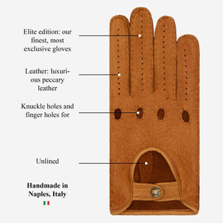 Marcello (brown) – Luxurious Italian peccary driving gloves - Glamourous Grace