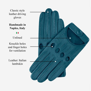 Alessa (turquoise) - Classic Italian lambskin leather driving gloves - Glamourous Grace