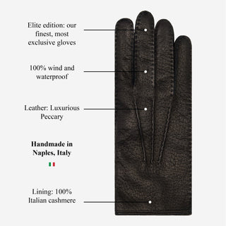 Donatella (black) – Luxurious Italian peccary leather gloves with cashmere lining - Glamourous Grace