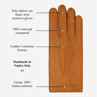 Donatella (brown) – Luxurious Italian peccary leather gloves with cashmere lining - Glamourous Grace