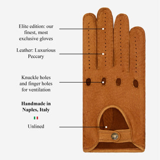 Raffaella (brown) – Luxurious Italian peccary driving gloves - Glamourous Grace