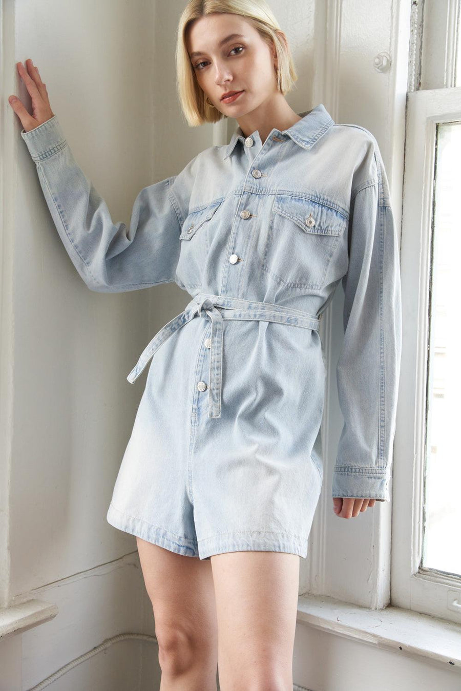 TURNING POINT DENIM ROMPER - Glamourous Grace