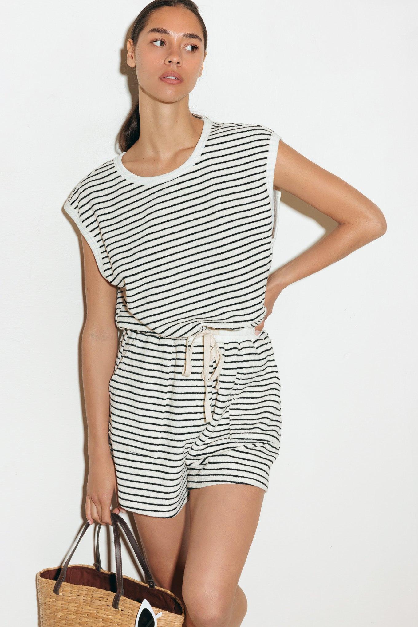SUNSET COVE STRIP ROMPER - Glamourous Grace