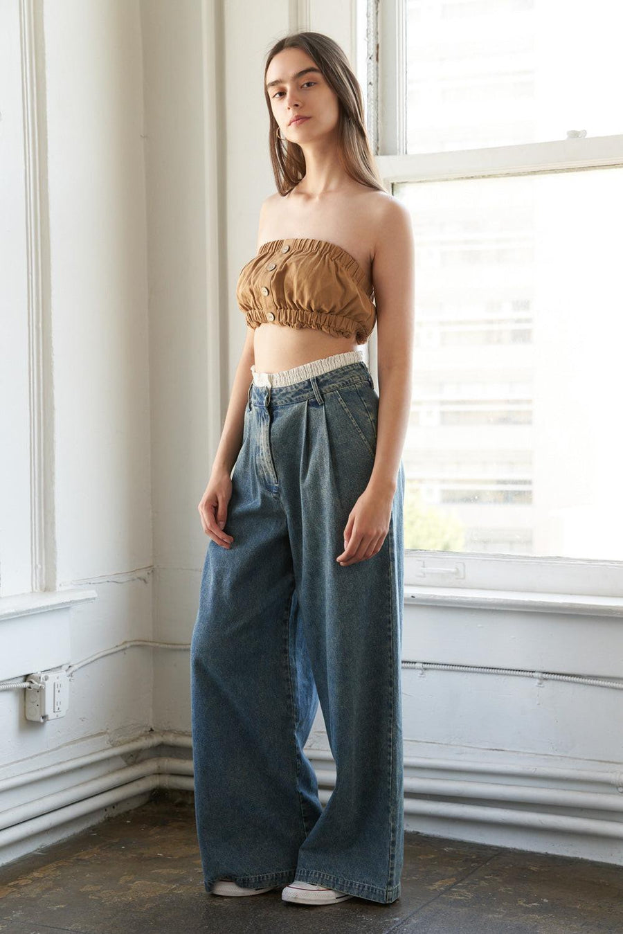 SOMEWHERE UP ABOVE DENIM PANTS - Glamourous Grace