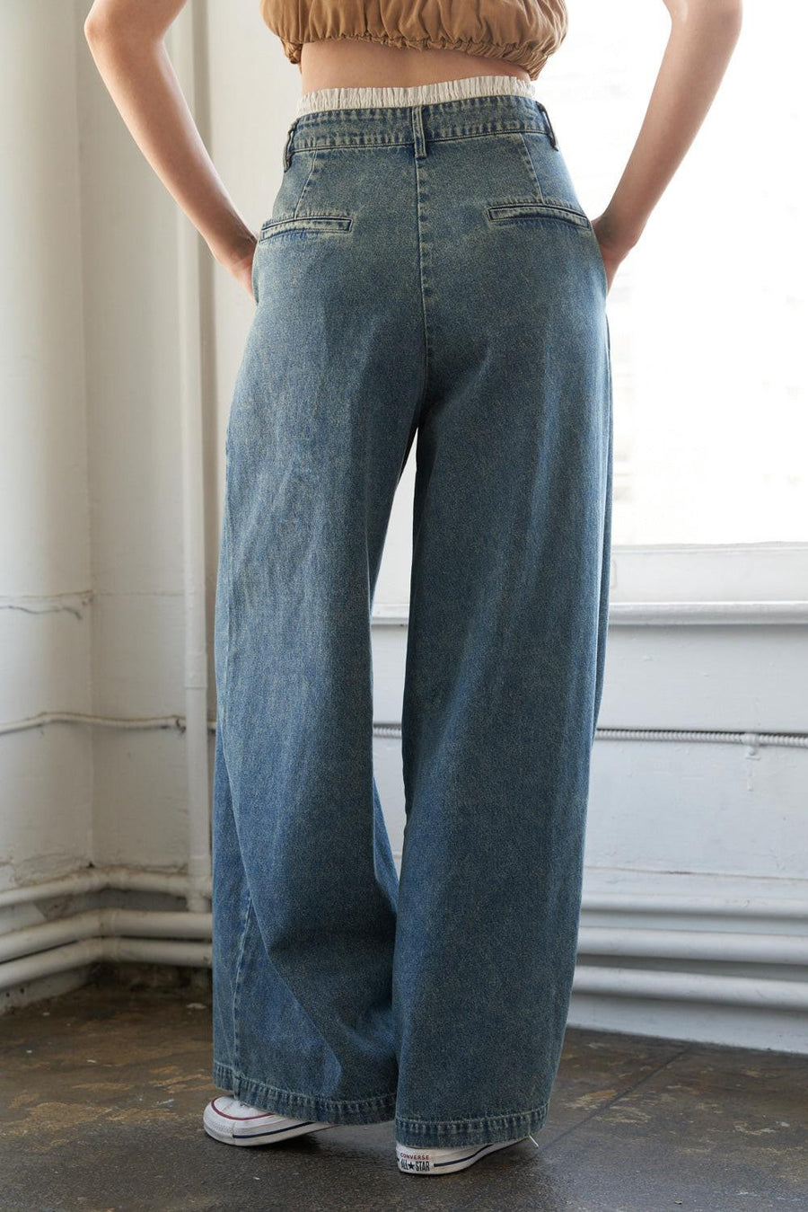 SOMEWHERE UP ABOVE DENIM PANTS - Glamourous Grace