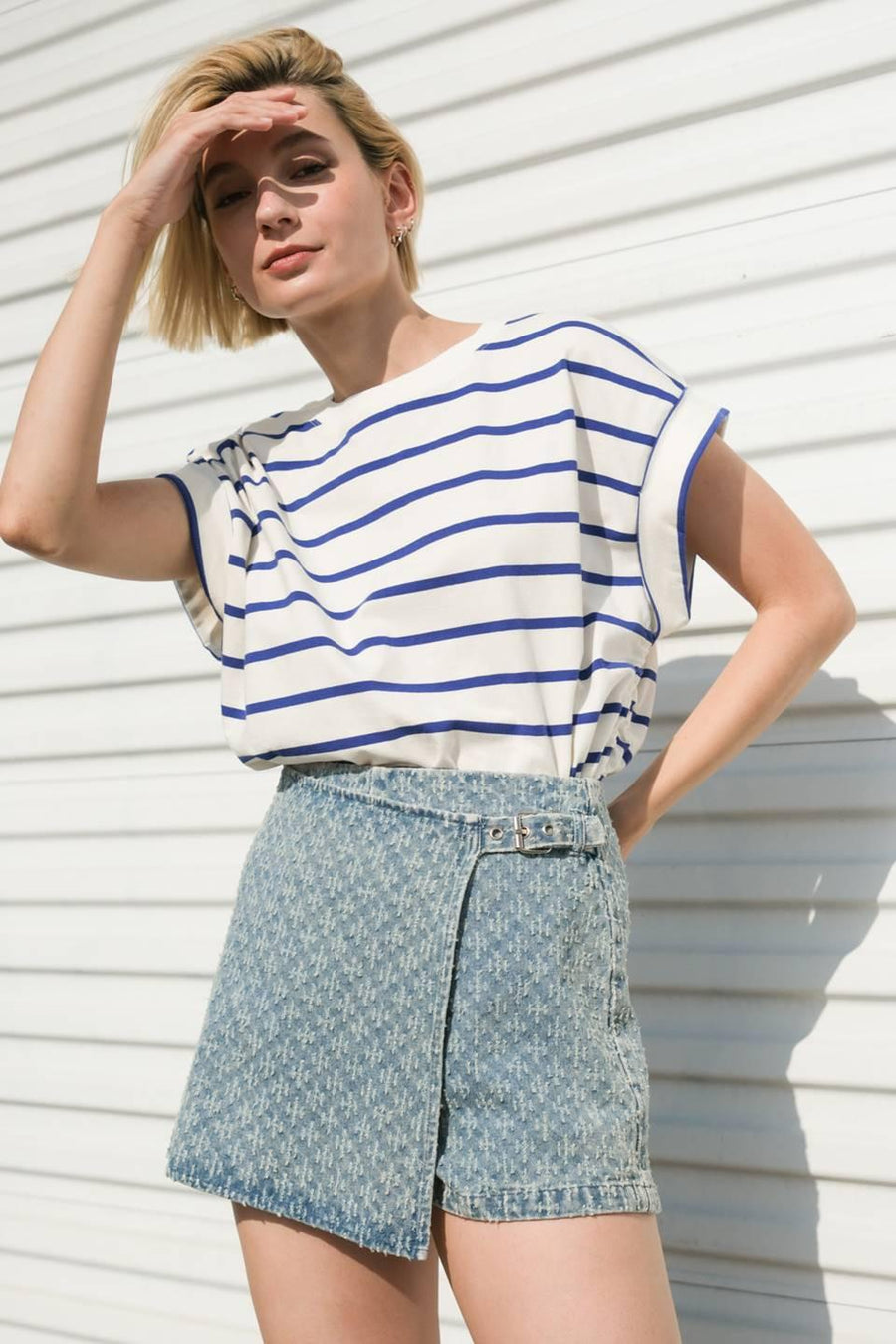 NO ONE PRETTIER DENIM SKORT - Glamourous Grace