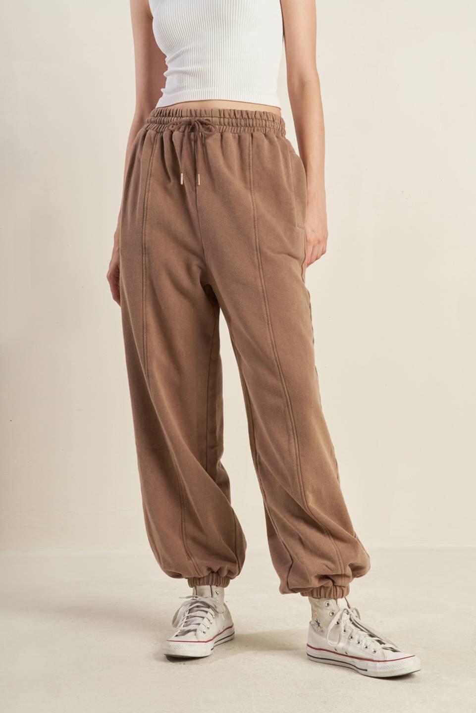 DELIGHTFUL DRAPE FRENCH TERRY JOGGER PANTS - Glamourous Grace