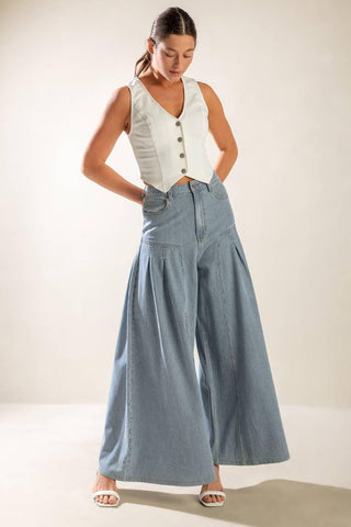 ROOFTOP ROMANCE DENIM PANTS - Glamourous Grace