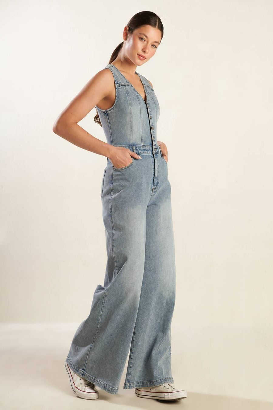 WALK WITH ME DENIM JUMPSUIT - Glamourous Grace