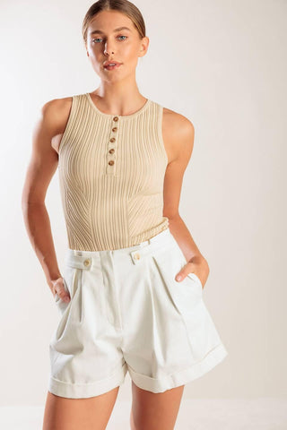 LOVE LETTERS WHITE WOVEN SHORT - Glamourous Grace