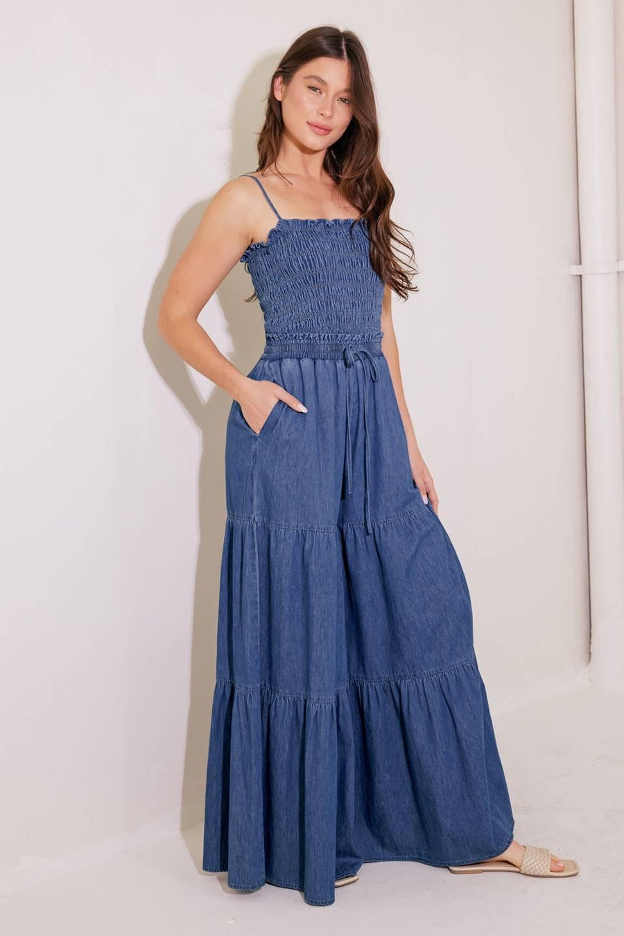 FEELING FREE INDIGO DENIM JUMPSUIT - Glamourous Grace