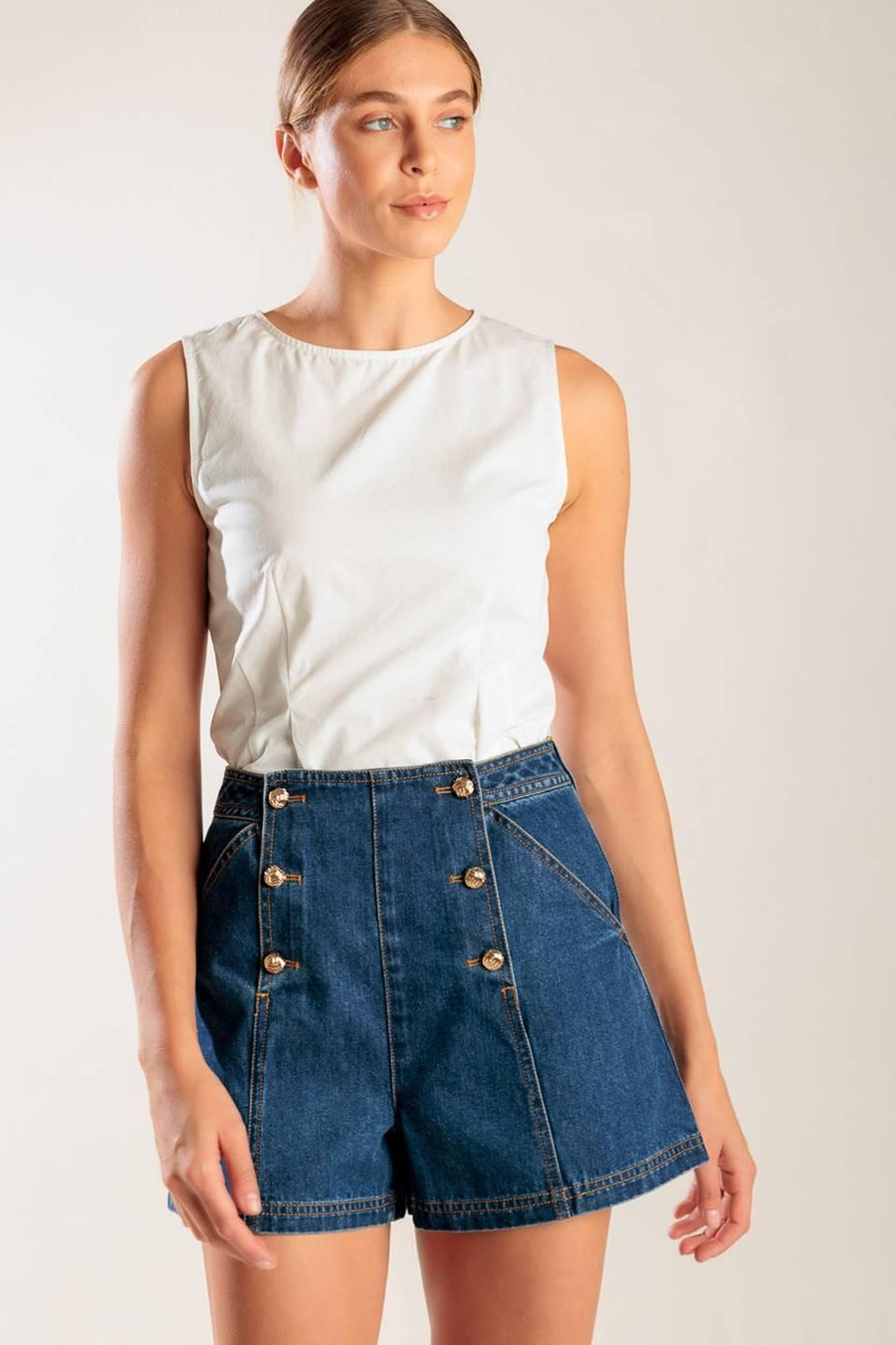 DRIVE-IN MOVIE DENIM SHORT - Glamourous Grace