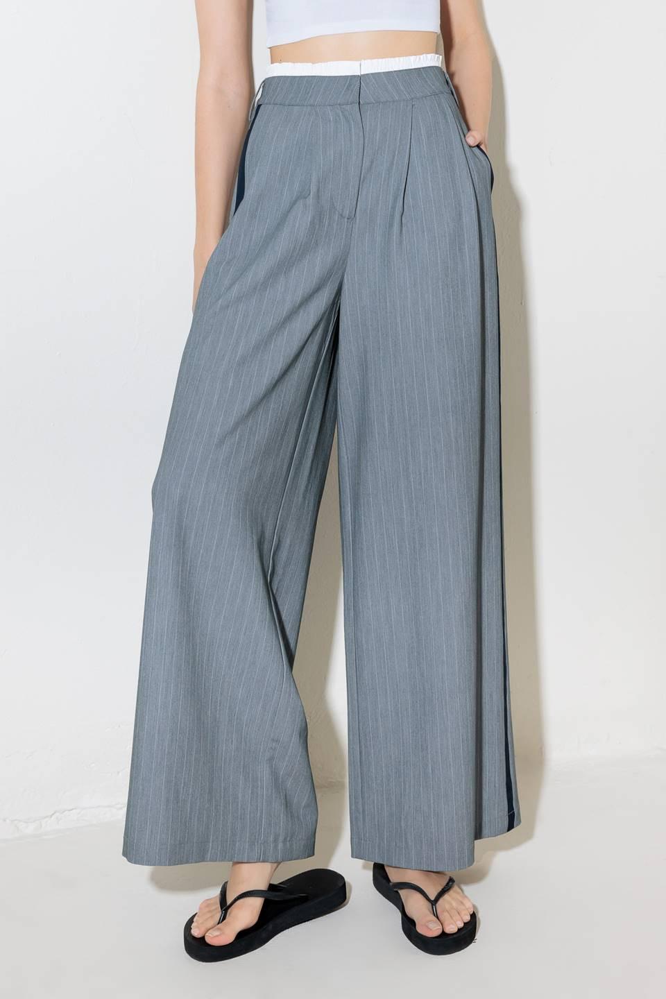 SMILE BRIGHT IN GREY WOVEN PANTS - Glamourous Grace