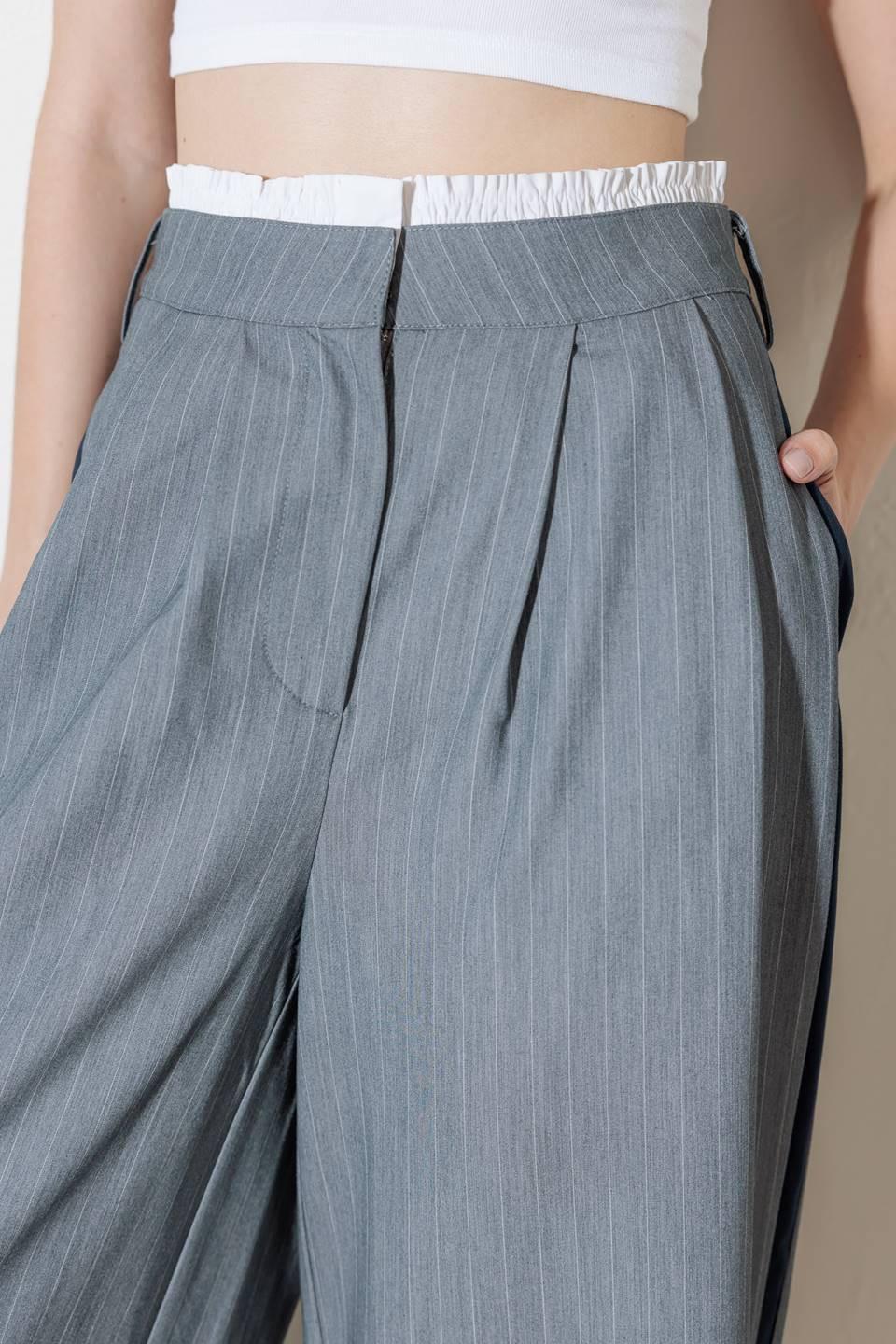 SMILE BRIGHT IN GREY WOVEN PANTS - Glamourous Grace