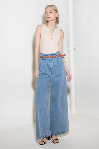 KISSED BY SUNLIGHT DENIM PANTS - Glamourous Grace