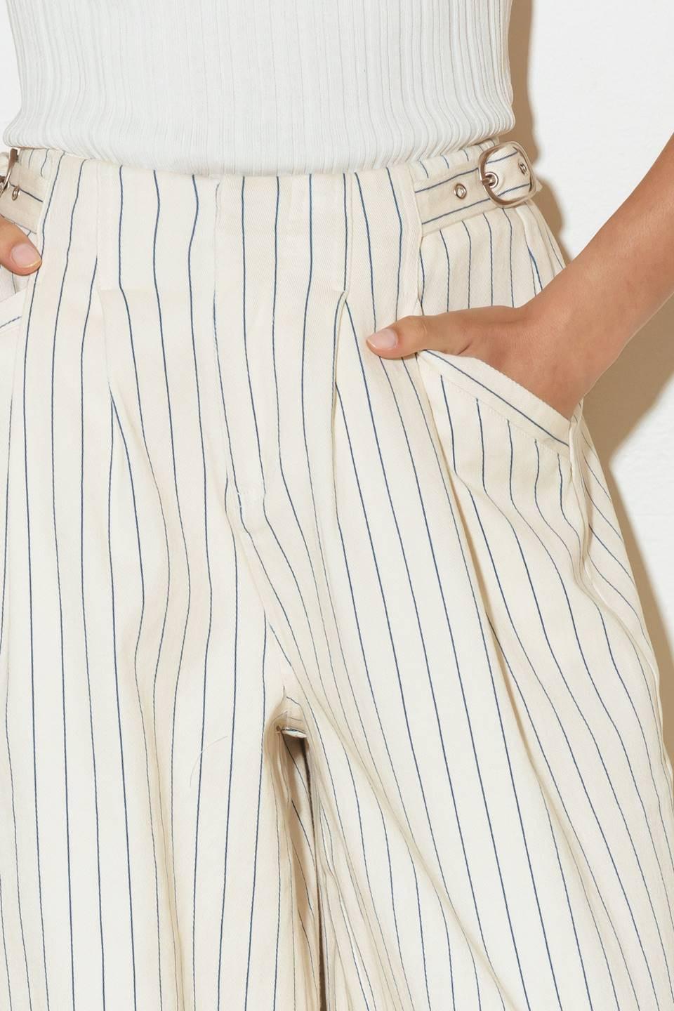 COFFEE RUN STRIPED WOVEN PANTS - Glamourous Grace