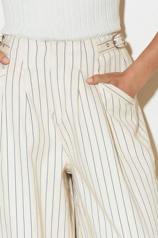 COFFEE RUN STRIPED WOVEN PANTS - Glamourous Grace