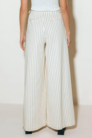 COFFEE RUN STRIPED WOVEN PANTS - Glamourous Grace