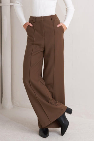 MONDAY FLOW BROWN WOVEN PANTS - Glamourous Grace