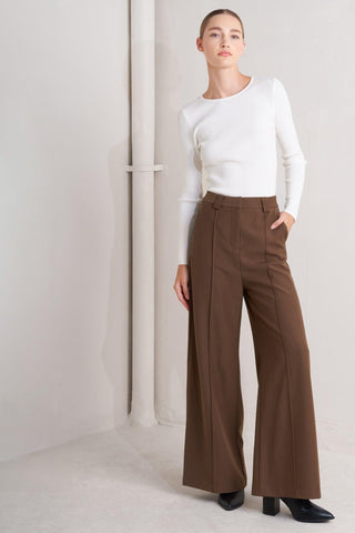 MONDAY FLOW BROWN WOVEN PANTS - Glamourous Grace