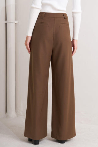 MONDAY FLOW BROWN WOVEN PANTS - Glamourous Grace