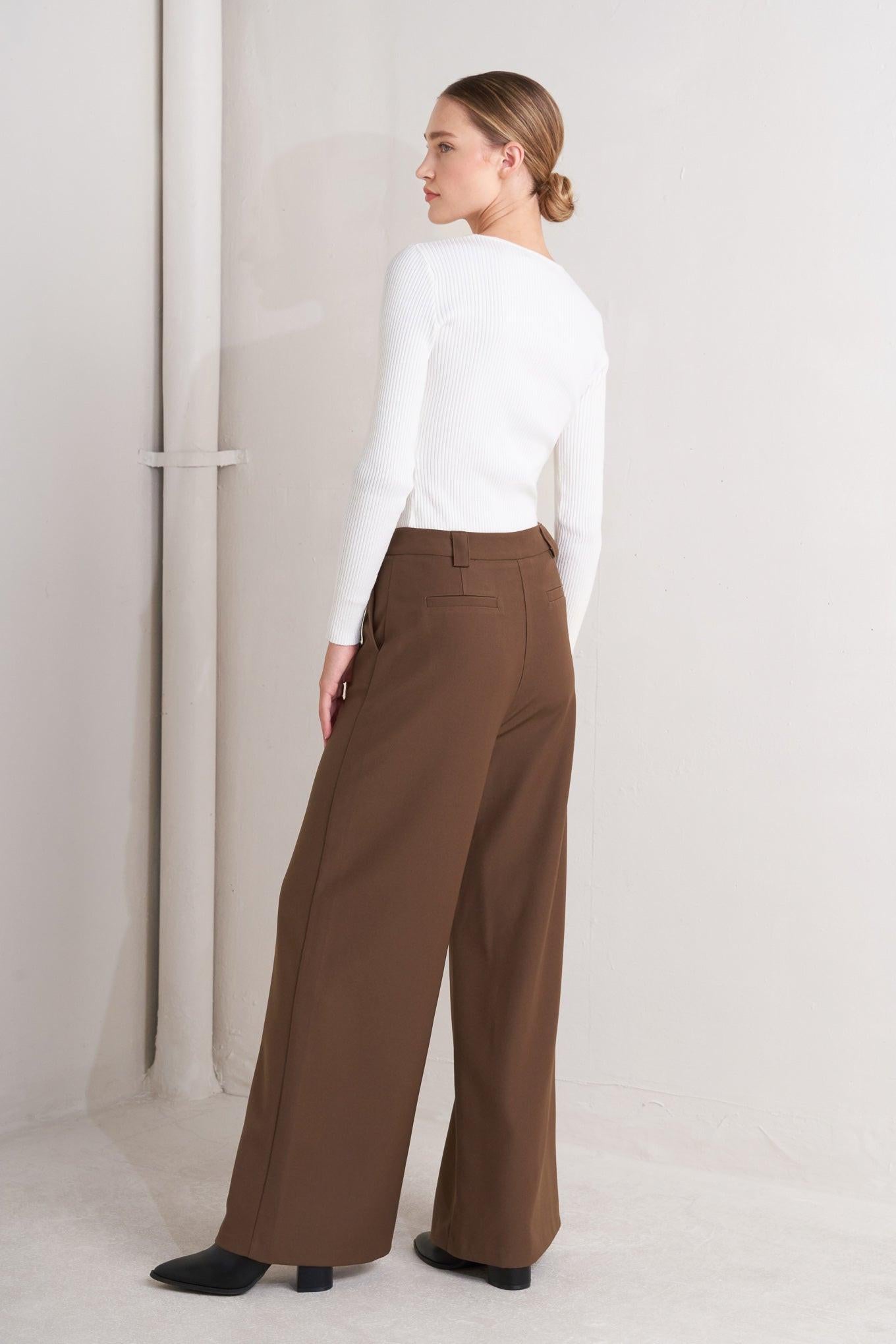MONDAY FLOW BROWN WOVEN PANTS - Glamourous Grace