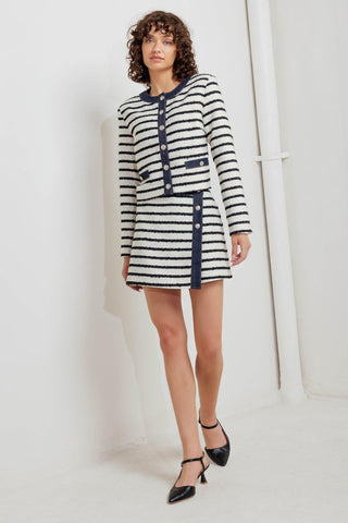 BONJOUR STRIPE WOVEN SKORT