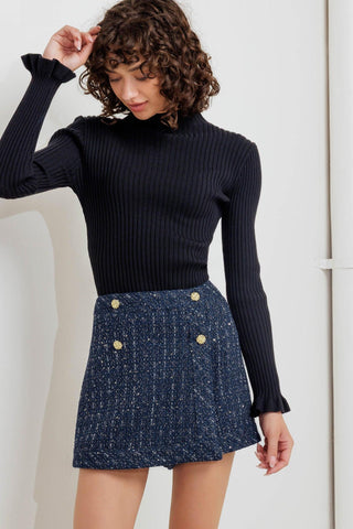 PARISIAN NAVY TWEED SKORT - Glamourous Grace