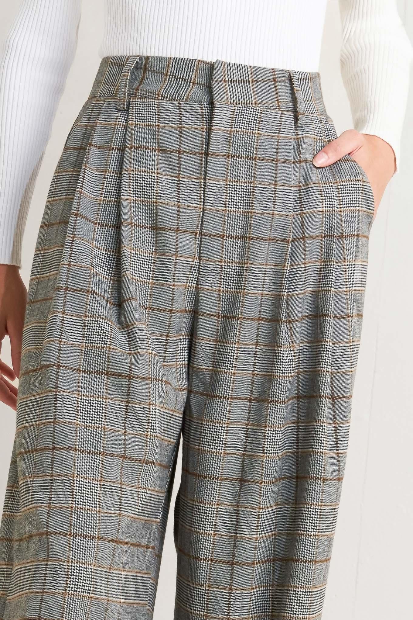 NEW AGE WOVEN PLAID PANTS - Glamourous Grace