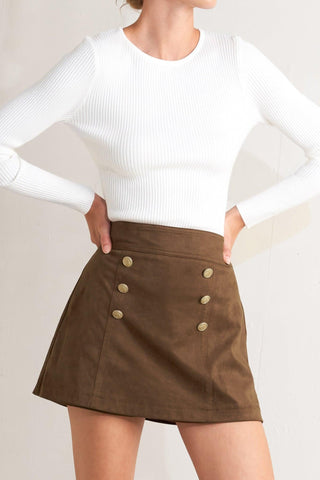 HERITAGE UTILITY FAUX SUEDE SKORT - Glamourous Grace