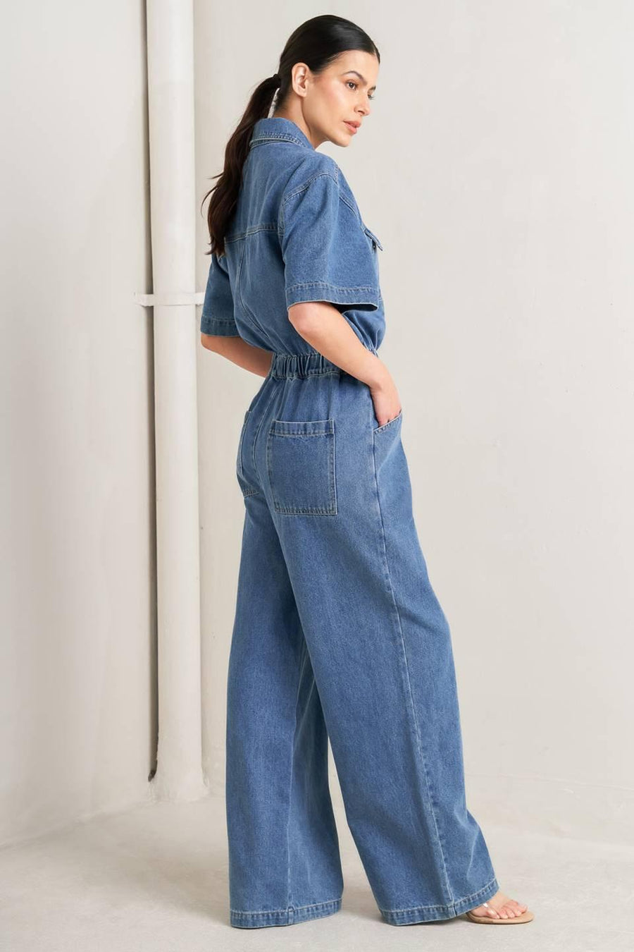 RELAX UTILITY DENIM JUMPSUIT - Glamourous Grace