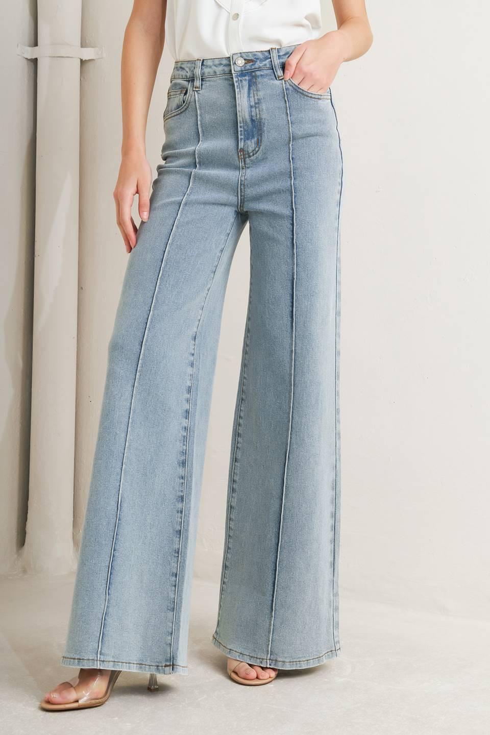 MODERN NEUTRAL DENIM PANTS - Glamourous Grace