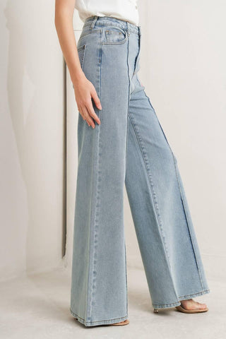MODERN NEUTRAL DENIM PANTS - Glamourous Grace