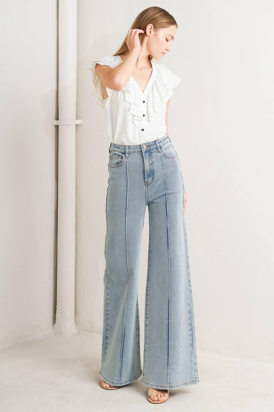 MODERN NEUTRAL DENIM PANTS - Glamourous Grace