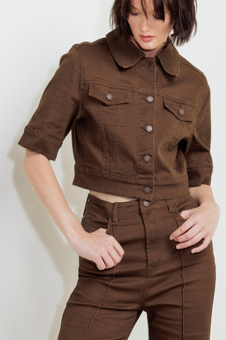 EFFORTLESS EDGE BROWN TWILL PANTS - Glamourous Grace